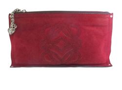 Vintage Anagram Pouch, Suede, Red, 290505, DB, 2*